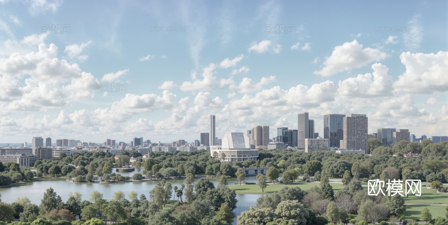 现代城市白天外景天空外景