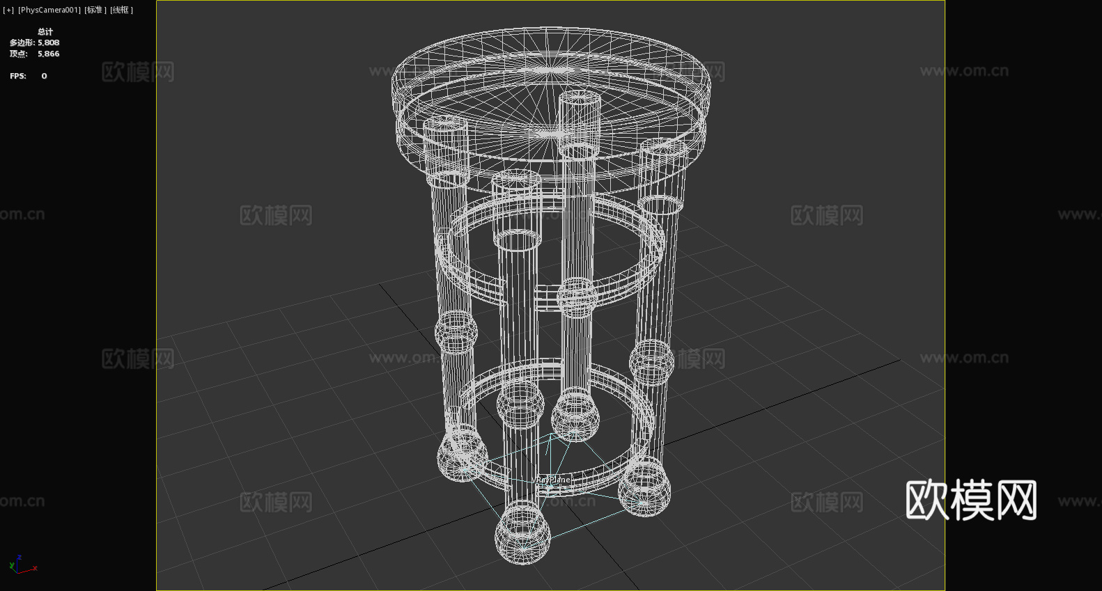 木凳 圆凳 高脚凳 吧台凳 实木凳3d模型
