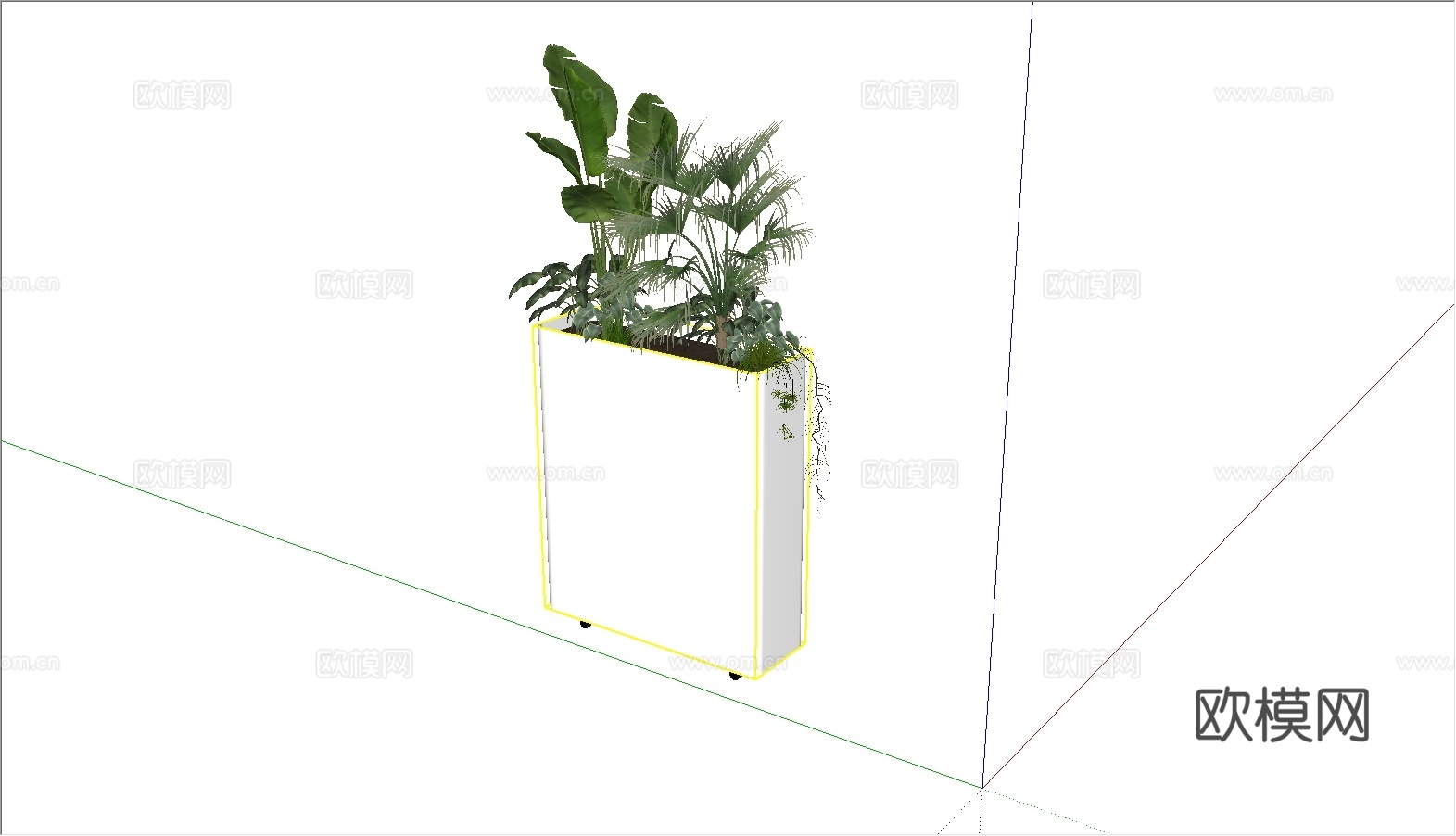 现代网红花箱su模型