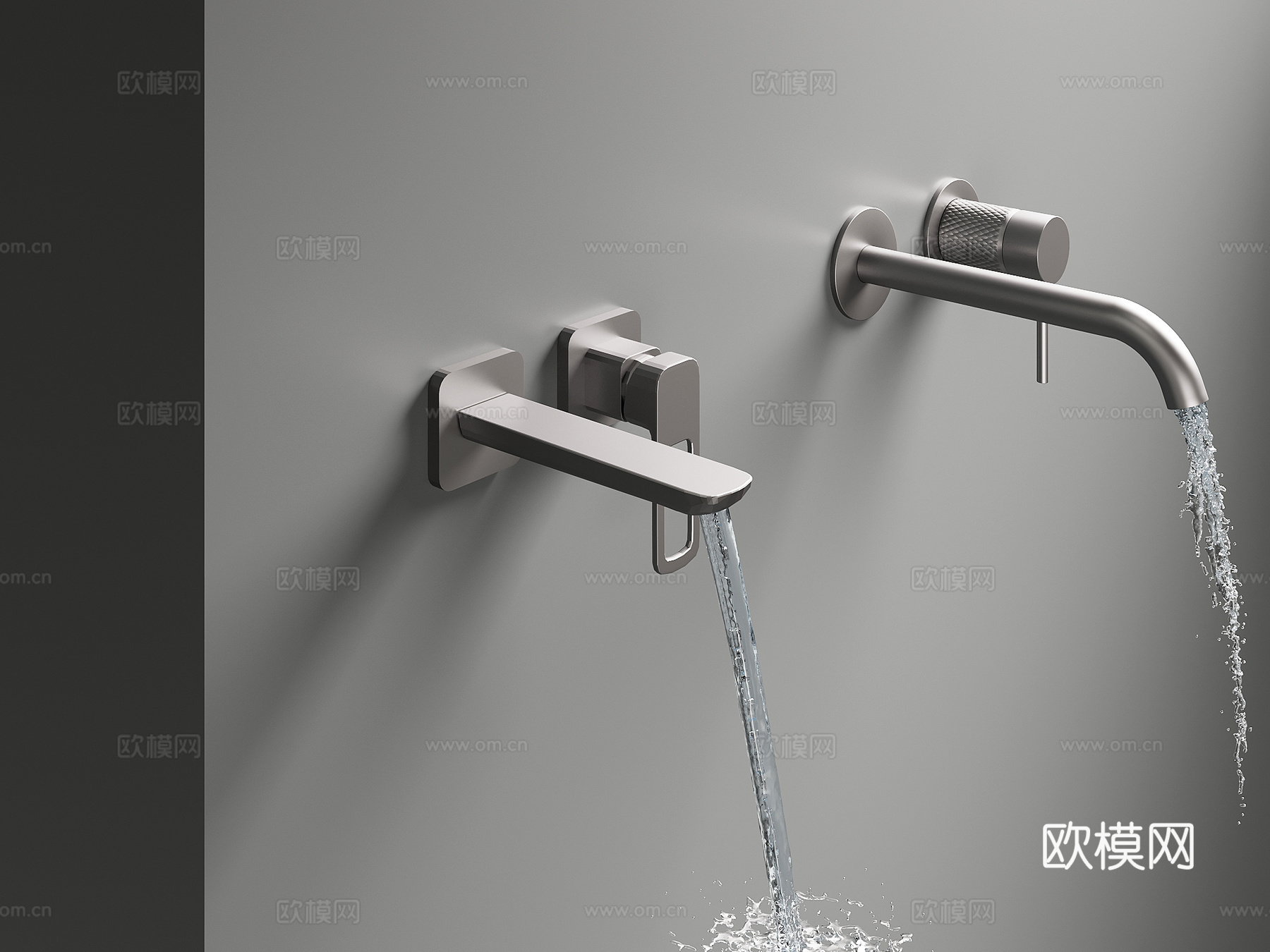 现代水龙头 墙排式水龙头3d模型