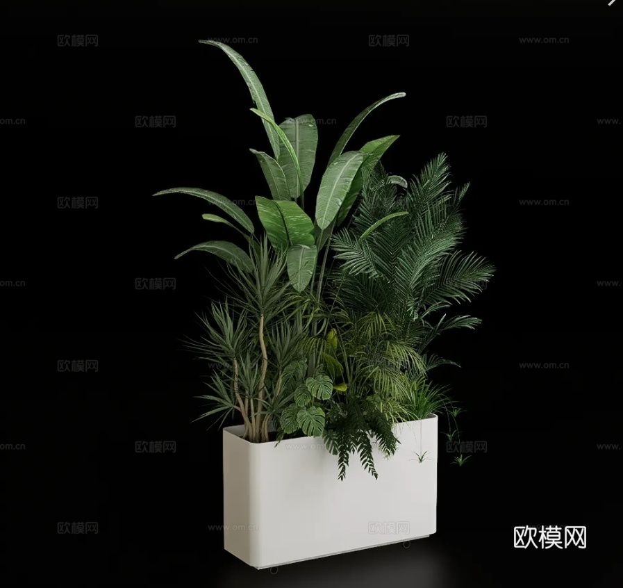 现代网红花箱su模型