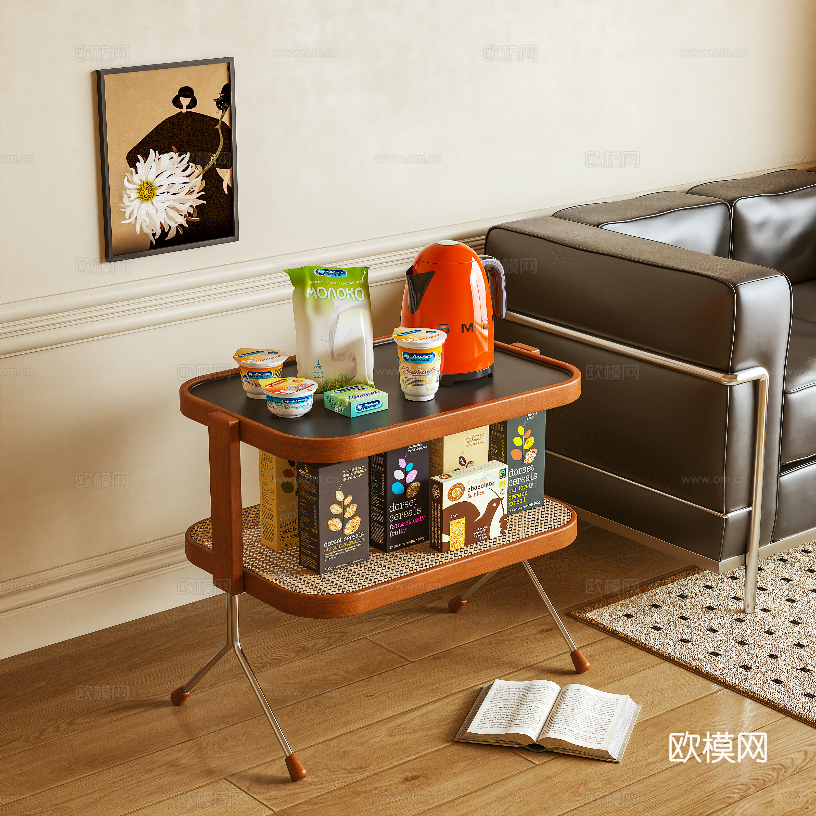 边几  角几 置物架 摆件3d模型