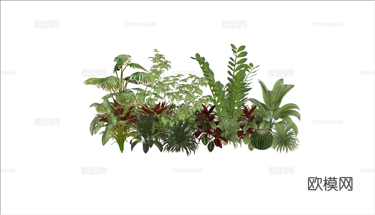 流行花草组合su模型