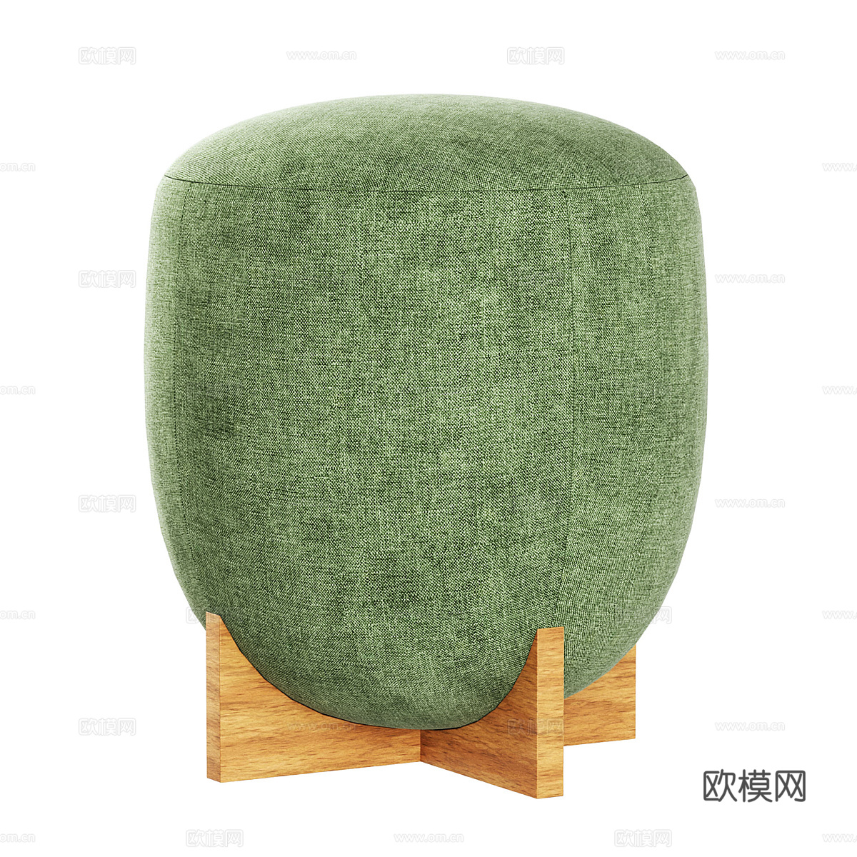 新中式布艺圆凳3d模型