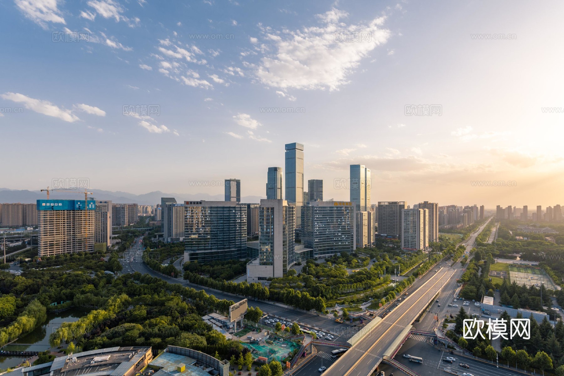 现代城市外景白天城市外景都市外景