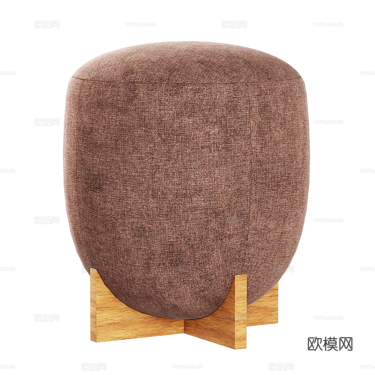 新中式布艺圆凳3d模型