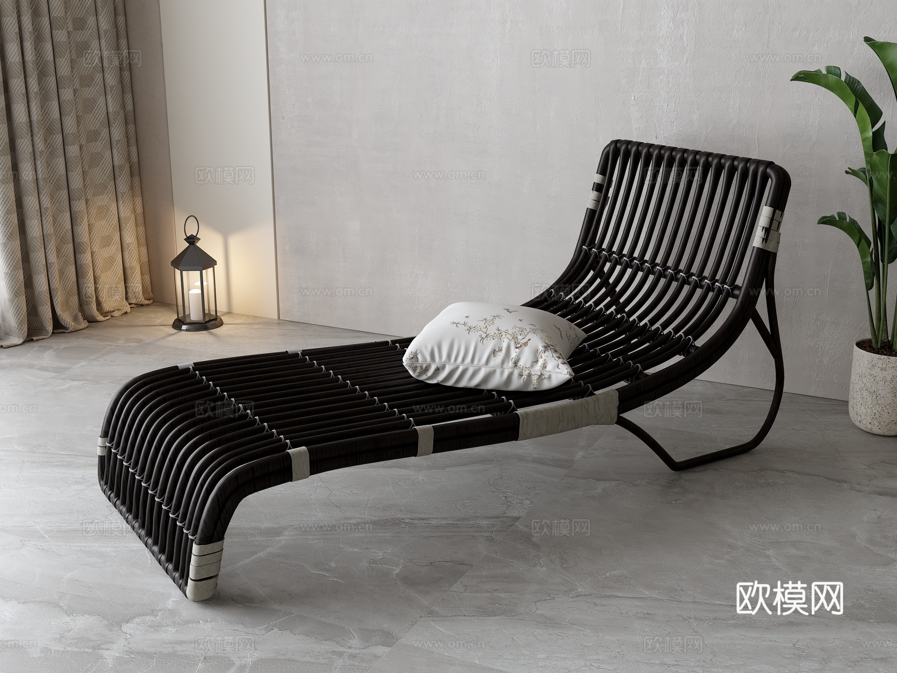 暗黑风躺椅3d模型下载