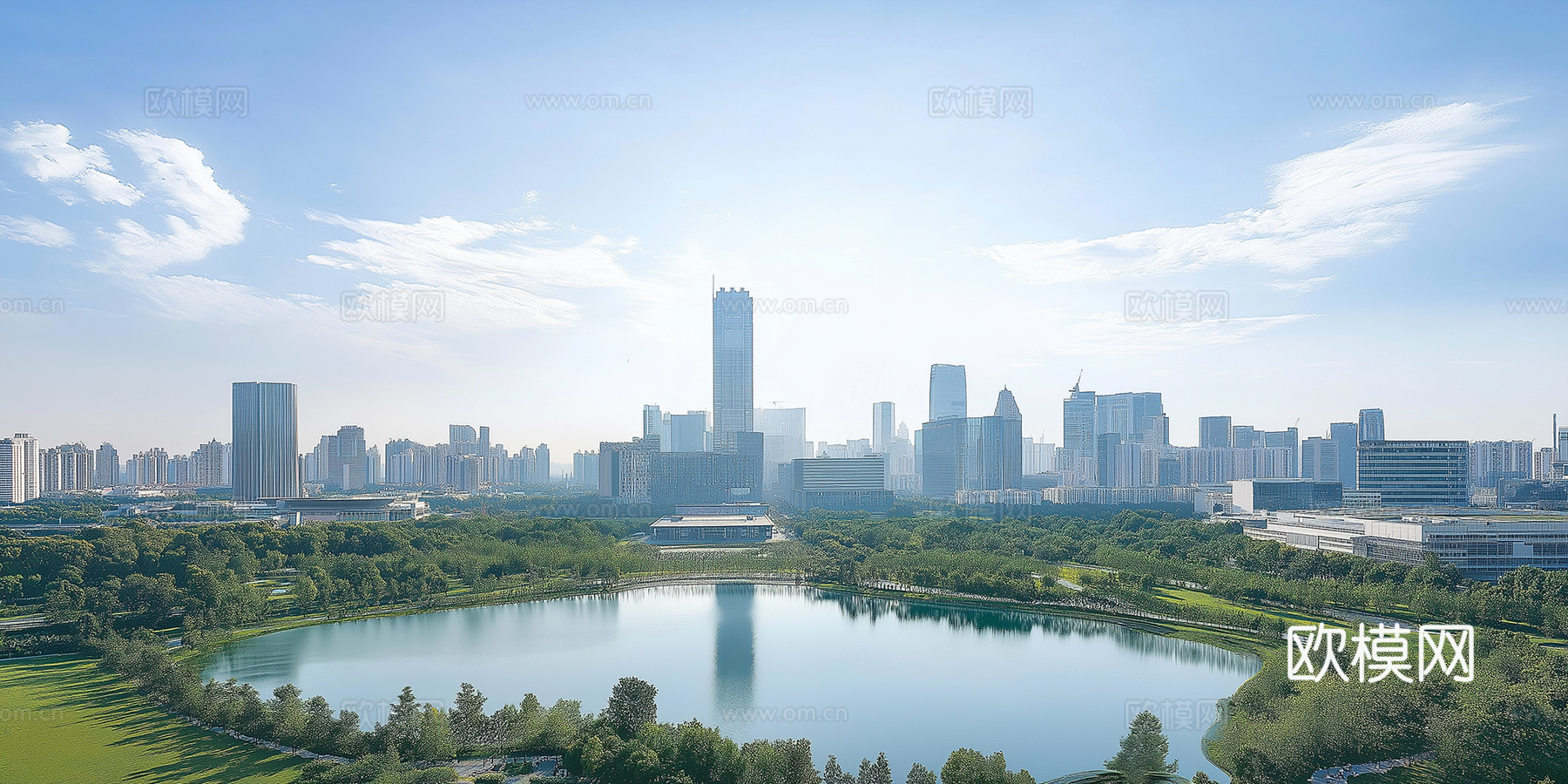 现代城市白天外景天空外景