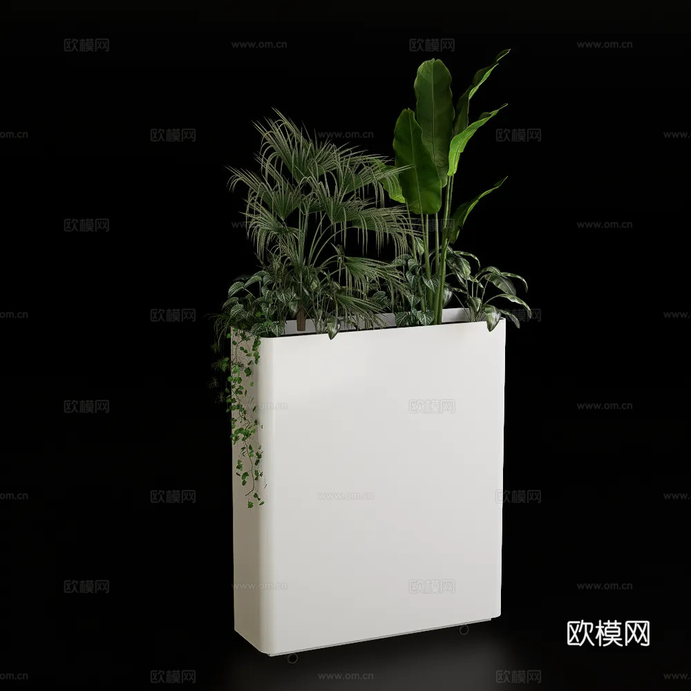 现代网红花箱su模型