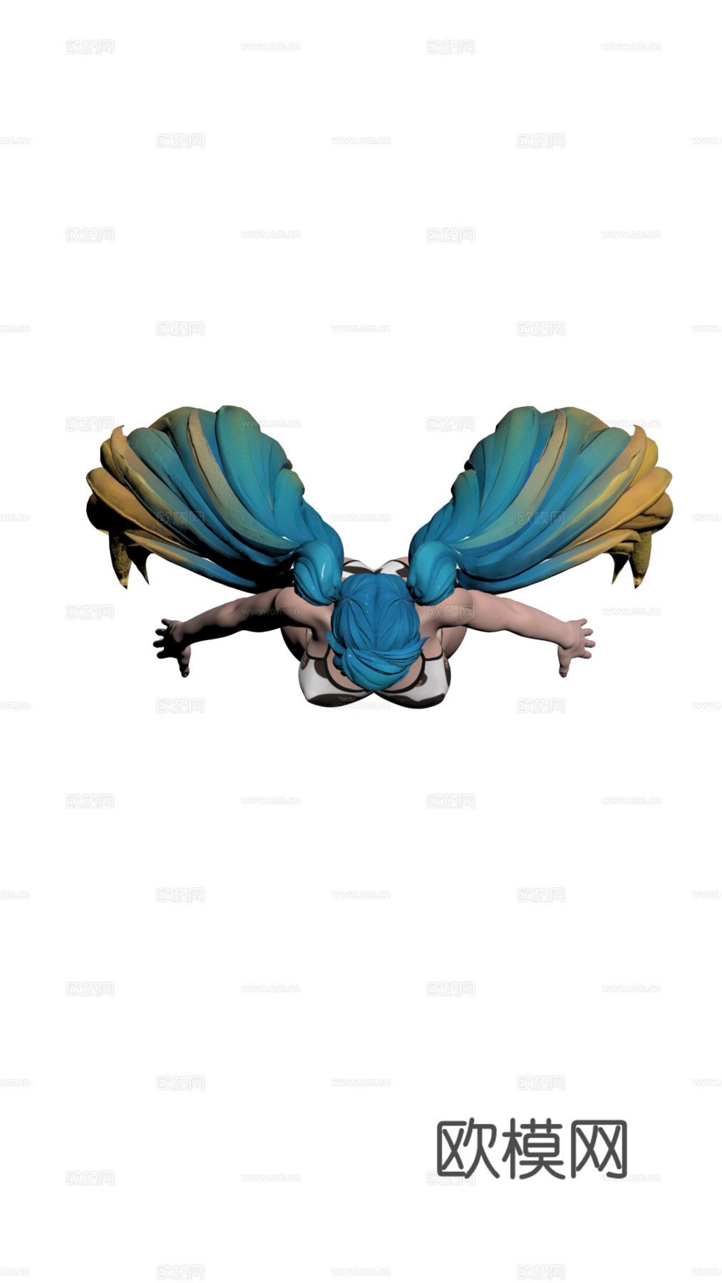 琴瑟仙女·娑娜，英雄联盟游戏辅助法师3d模型下载（渲染图5）