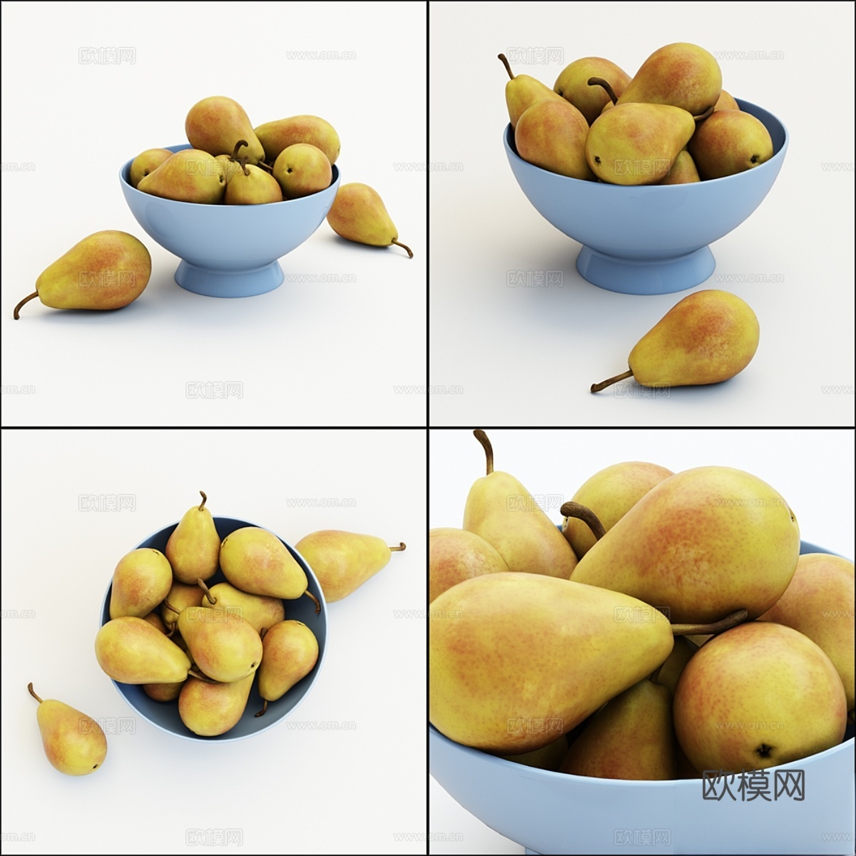花瓶中的梨3d模型