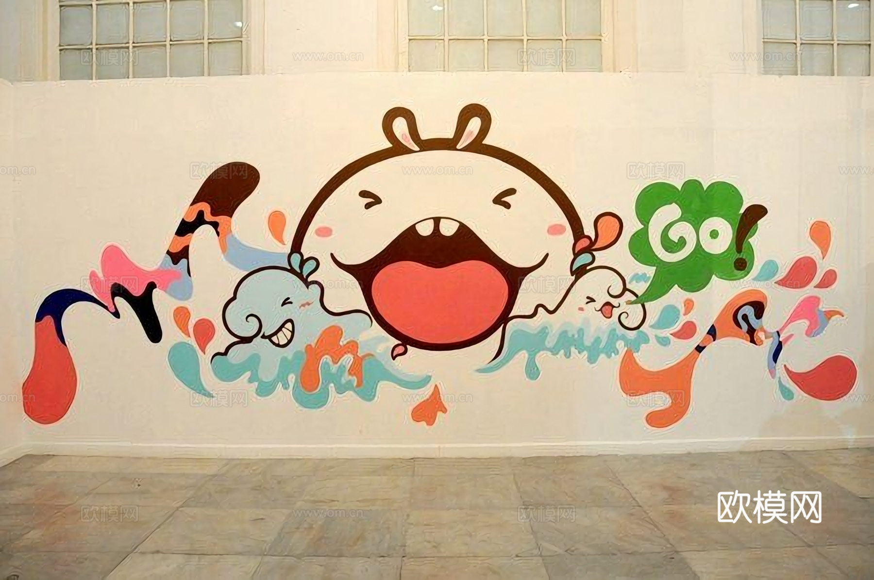 围墙涂鸦 商业街道贴图 商店广告图 氛围贴图