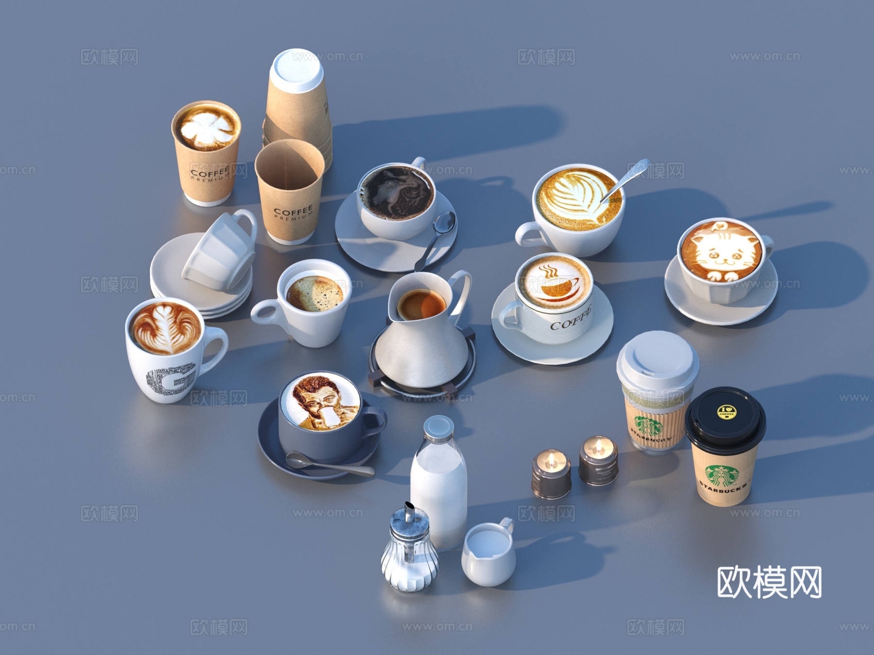 纸杯 咖啡 可乐 奶茶 饮料3d模型