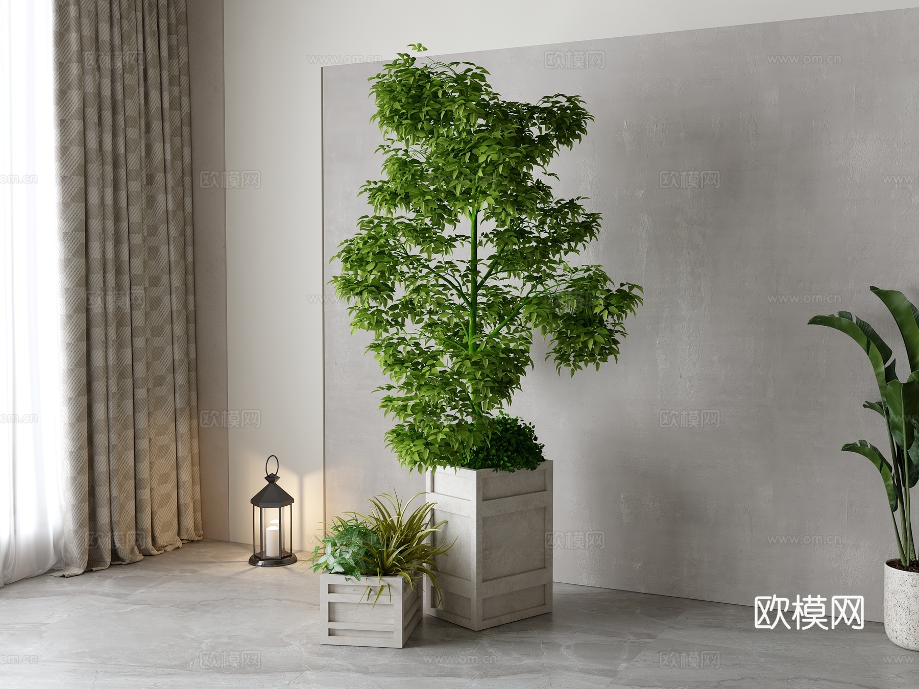 现代绿植盆栽su模型