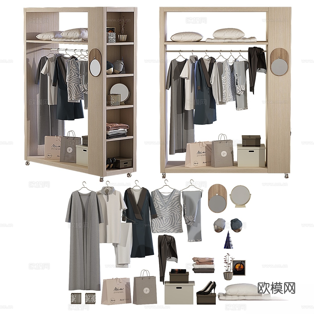 带装饰的衣柜 23d模型