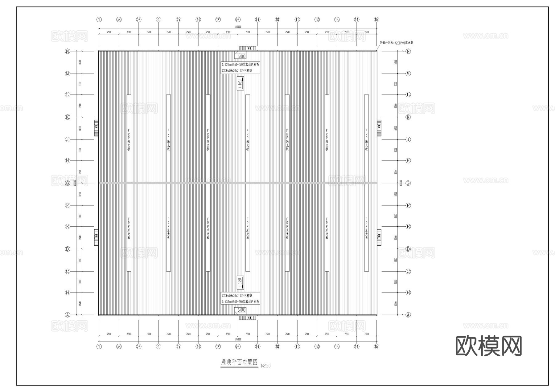 厂房建筑结构施工图cad施工图