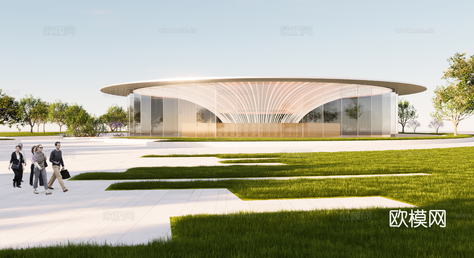 图书馆活动中心 景观小品建筑 文体建筑su模型