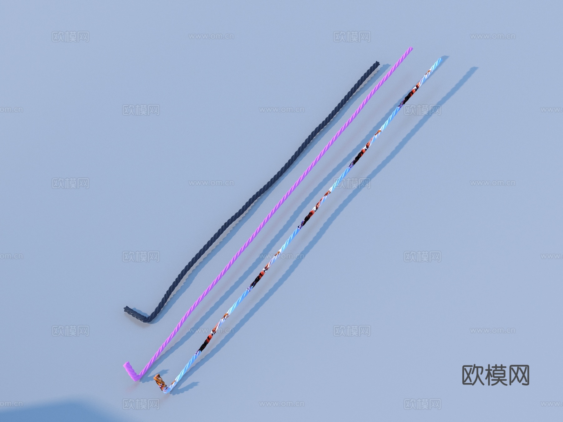 绳子 彩色绳子3d模型