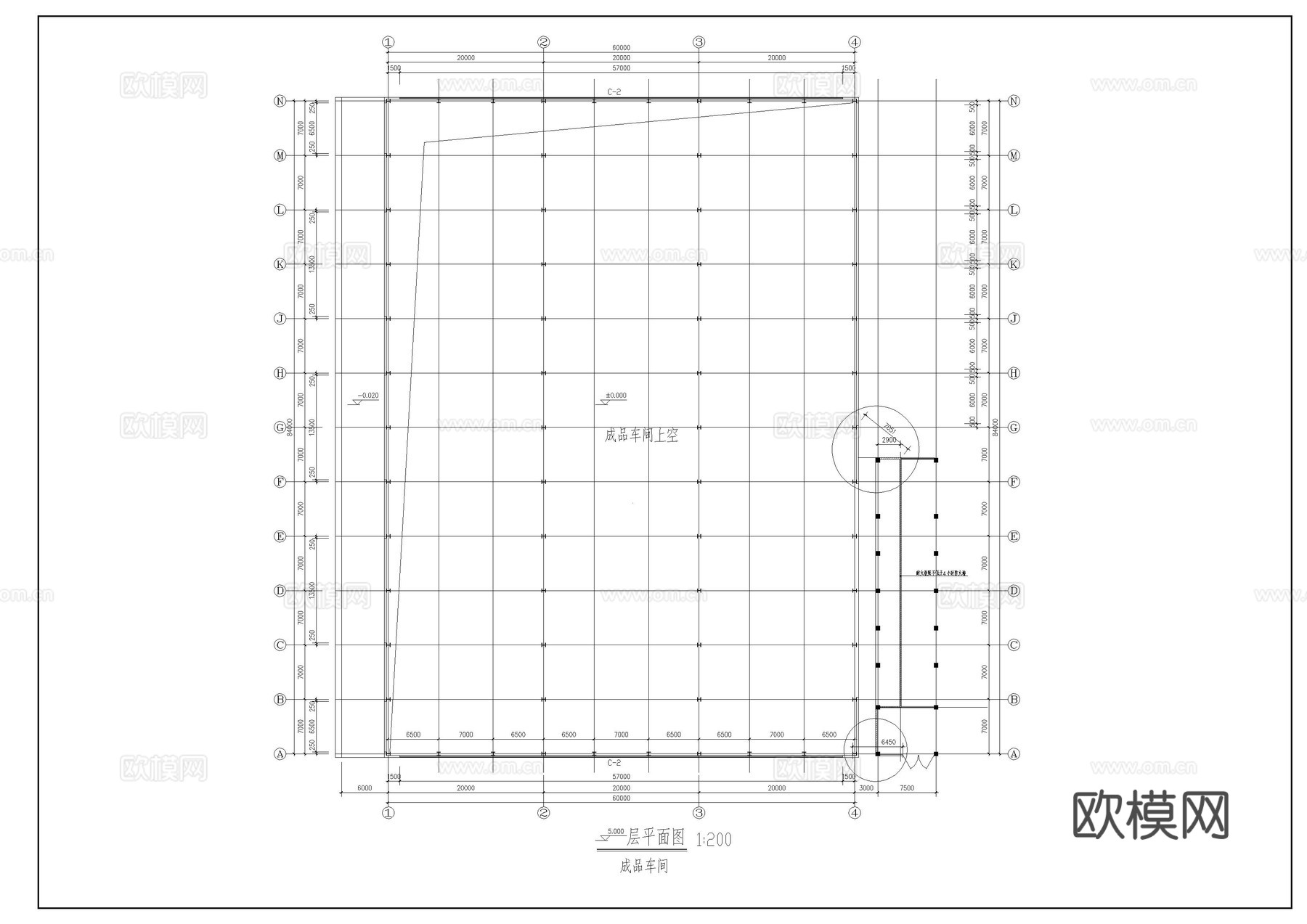 成品车间钢结构建筑施工图cad施工图