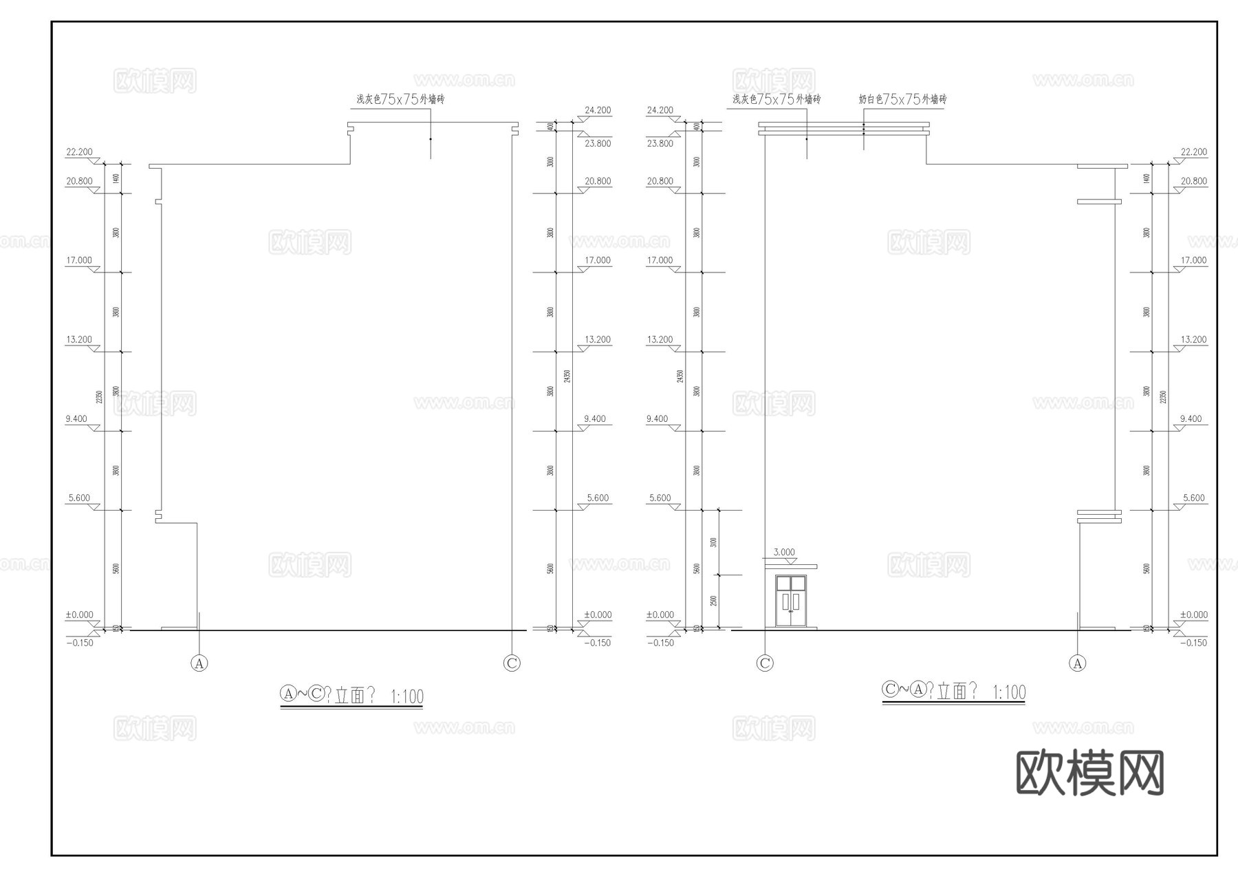 工业厂房建筑图cad施工图