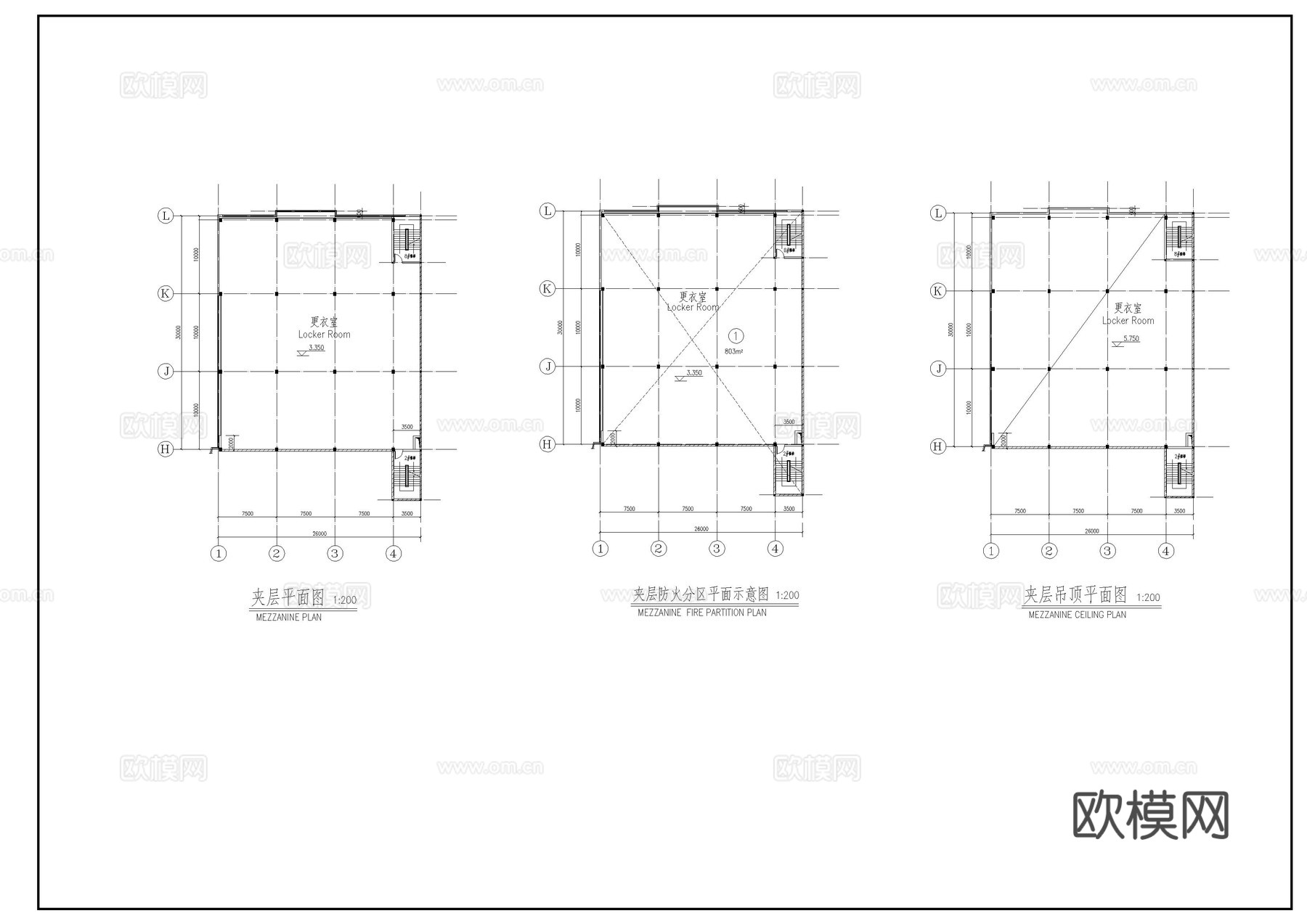 单层厂房建筑图cad施工图