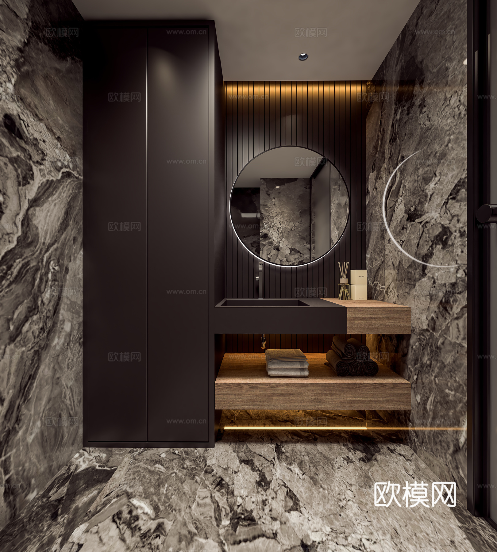 现代卫生间3d模型下载（渲染图2）