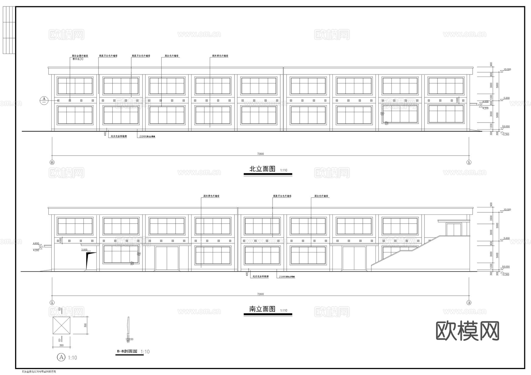 二层厂房建筑图cad施工图