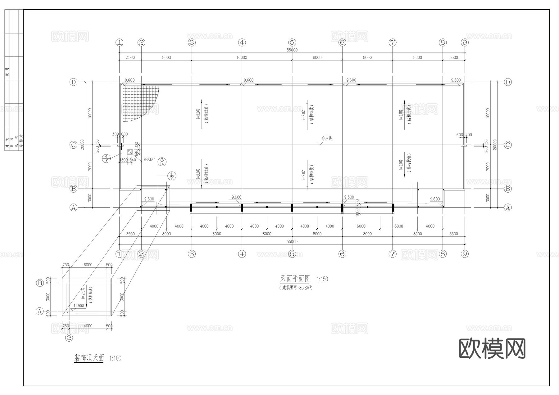 二层厂房施工图cad施工图