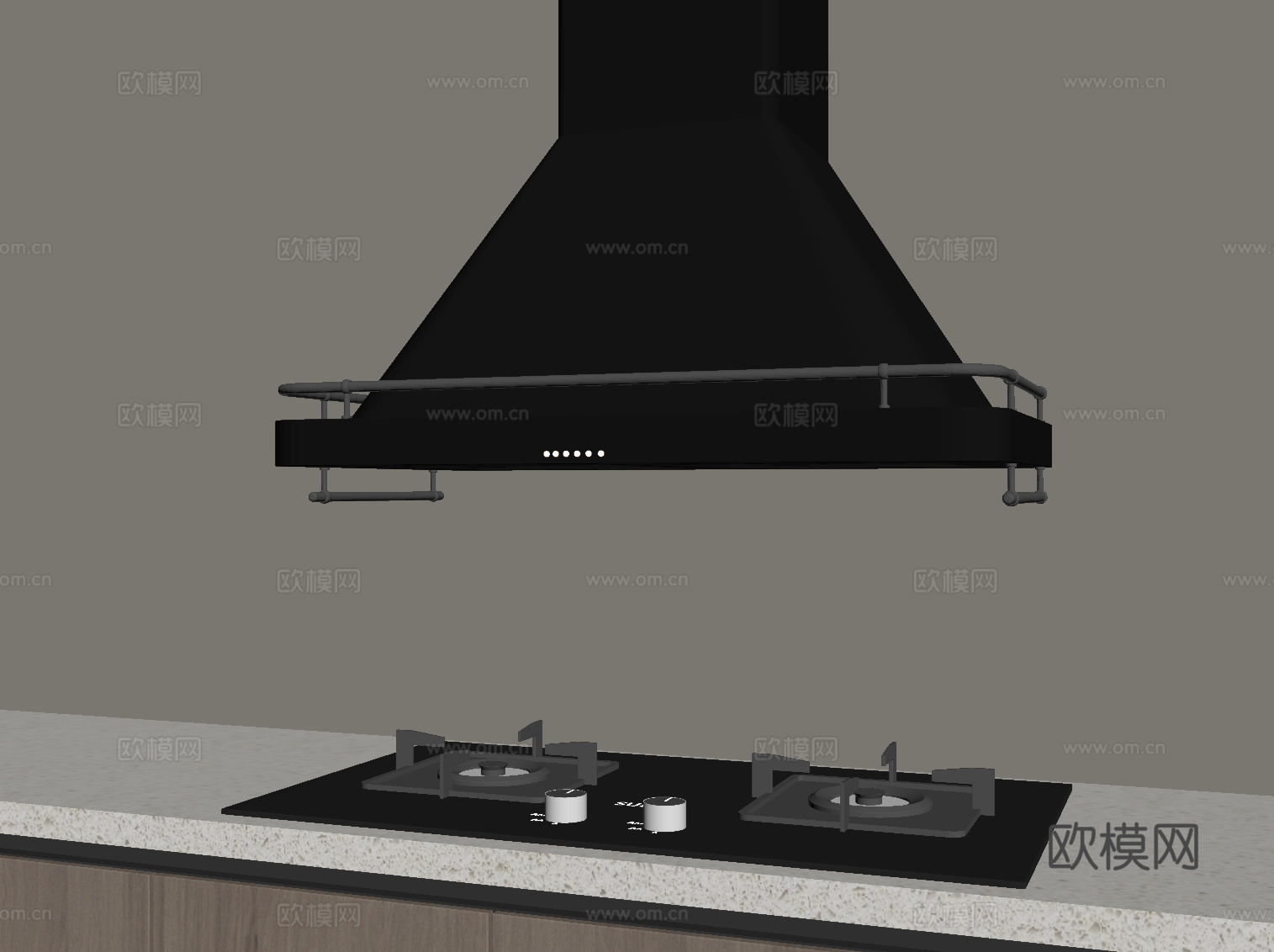 厨房用品 灶台su模型