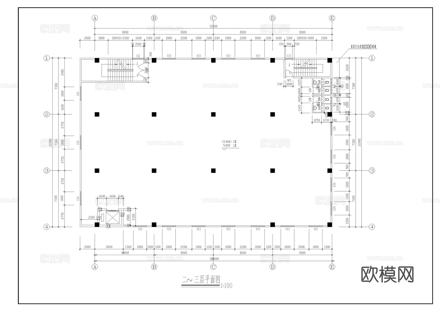多层厂房建筑图cad施工图