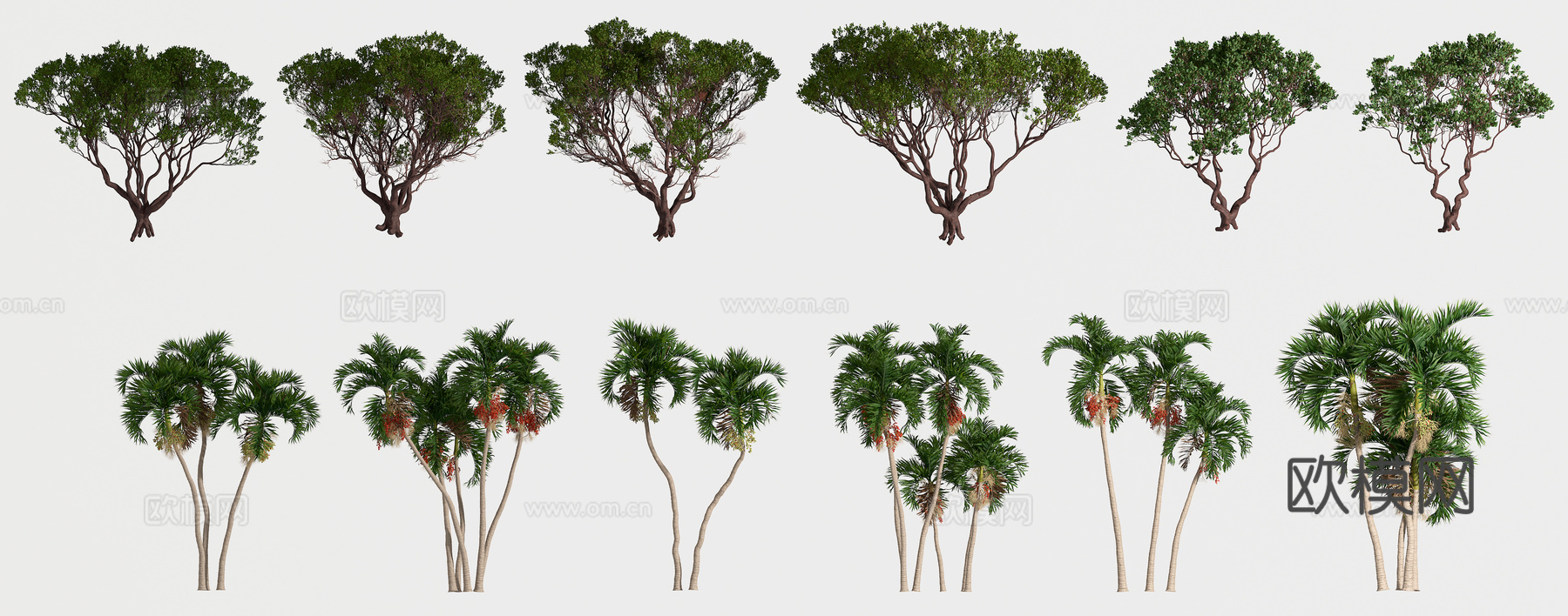 现代 树 景观树3d模型下载