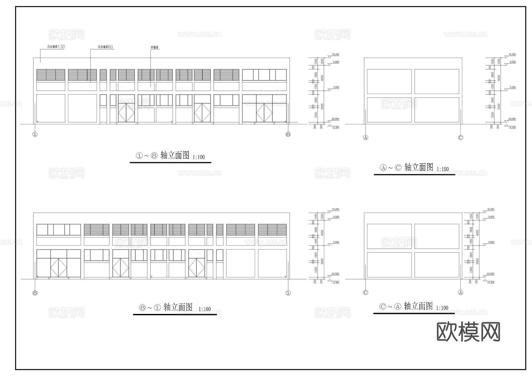 动力车间建筑施工图cad施工图