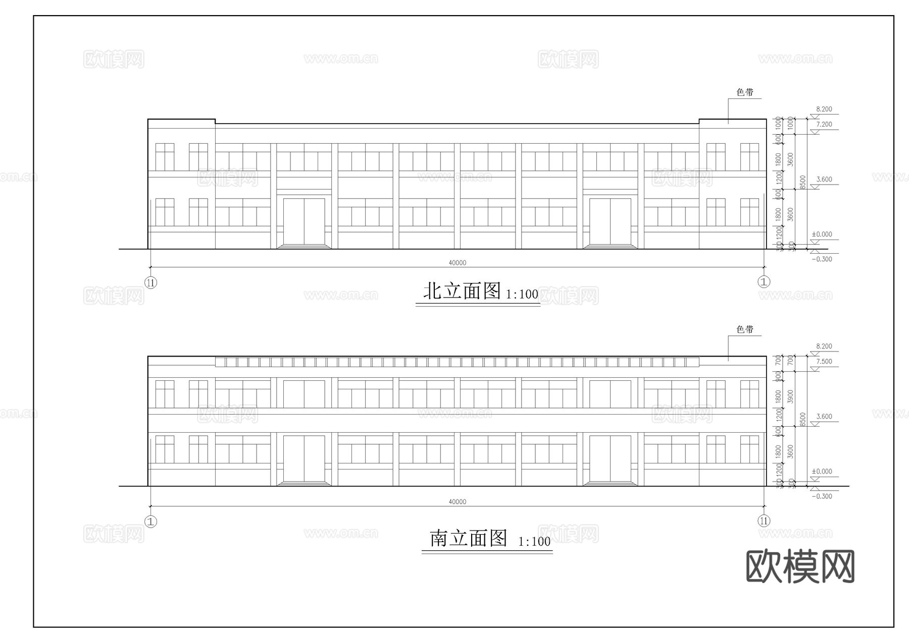 二层框架厂房设计图cad施工图