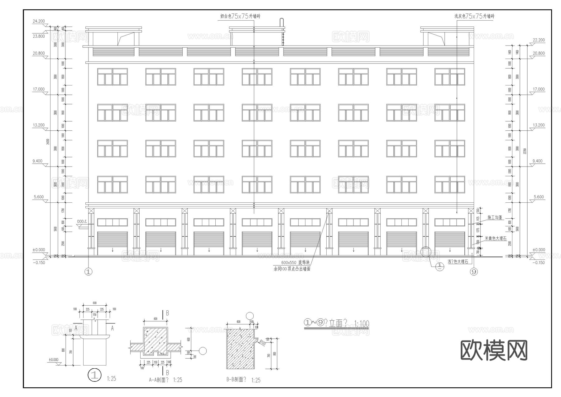 工业厂房建筑图cad施工图