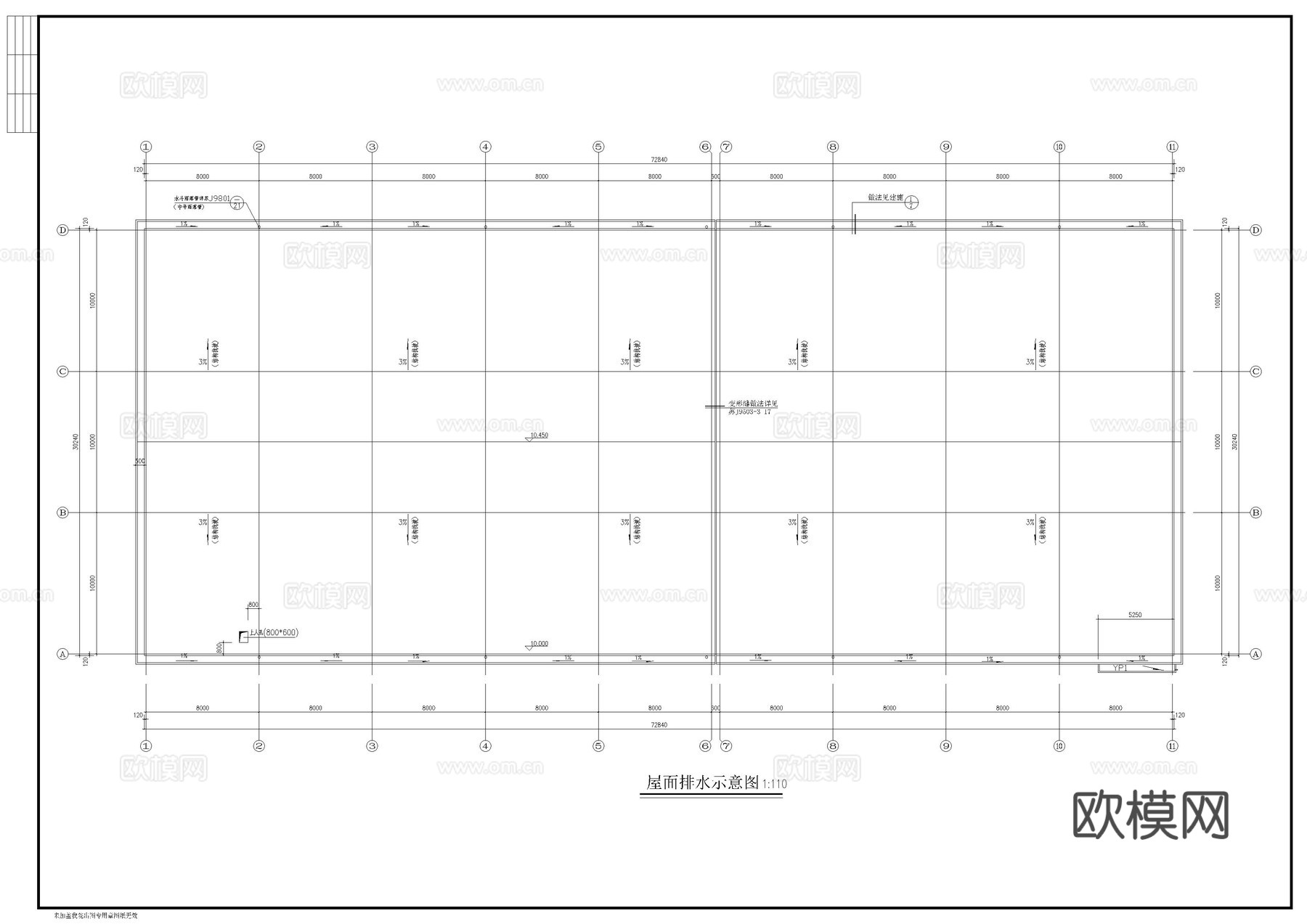 二层厂房建筑图cad施工图