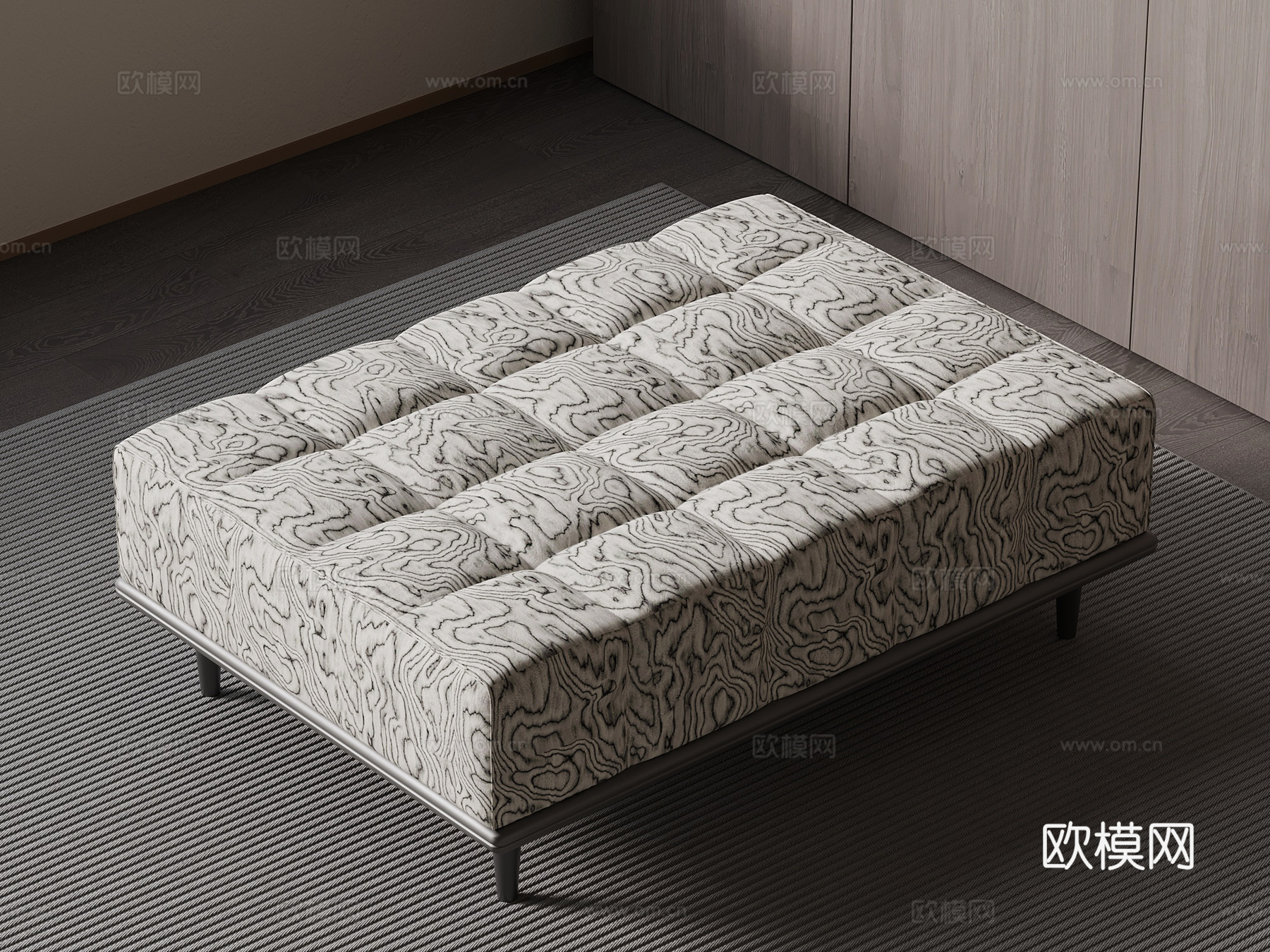 现代意式沙发凳 换鞋凳 木燊3d模型