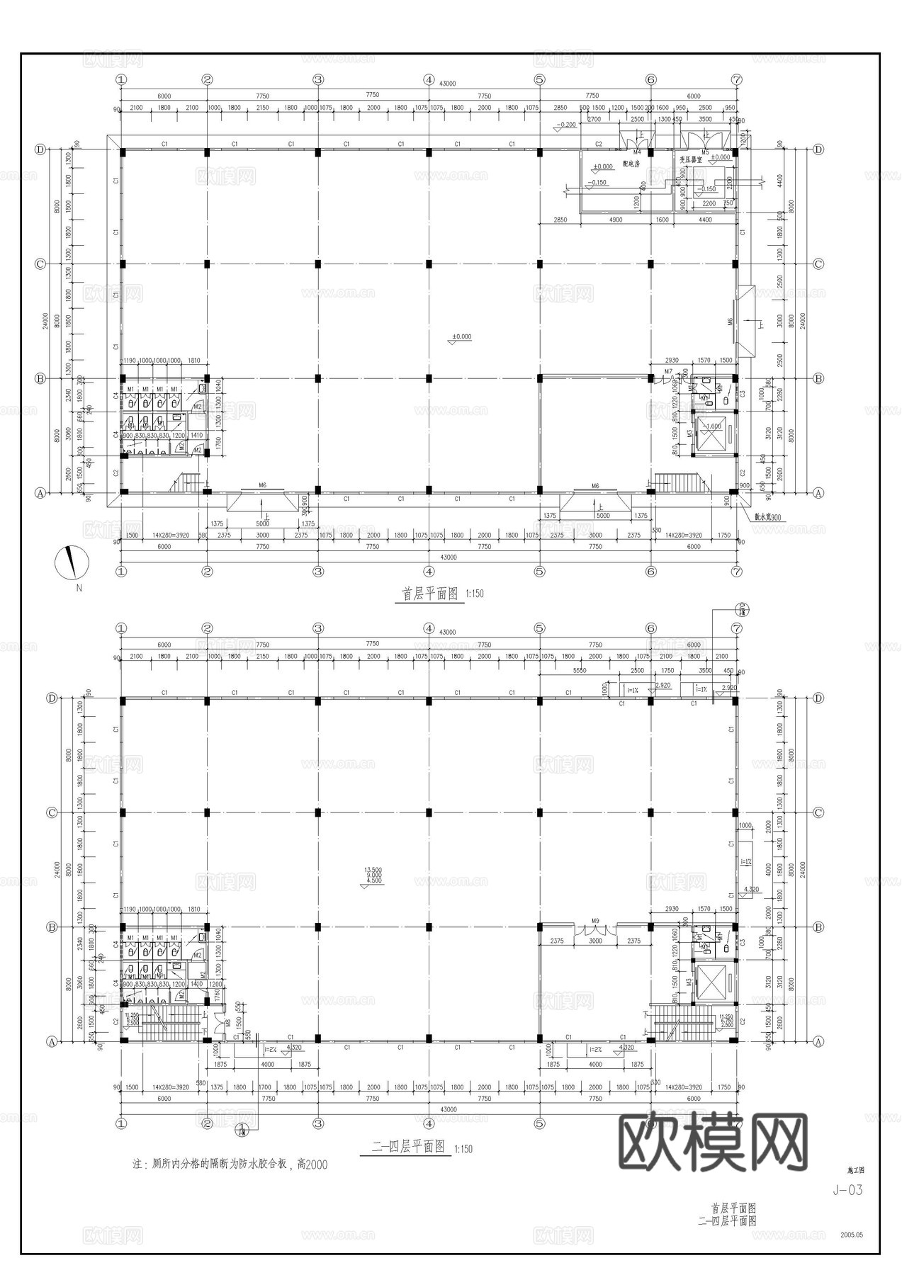 工业厂房建筑图纸cad施工图