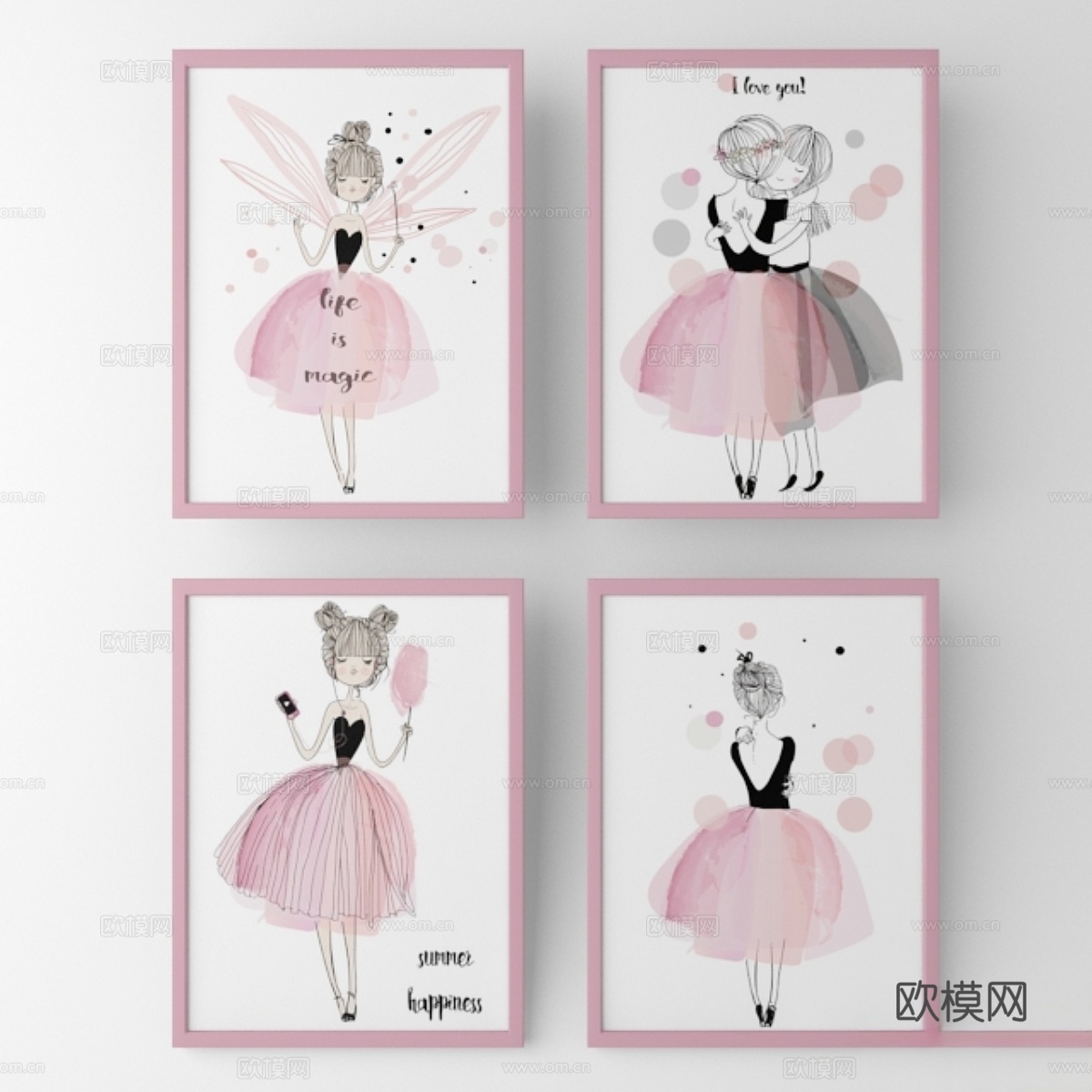 儿童仙女海报3d模型下载