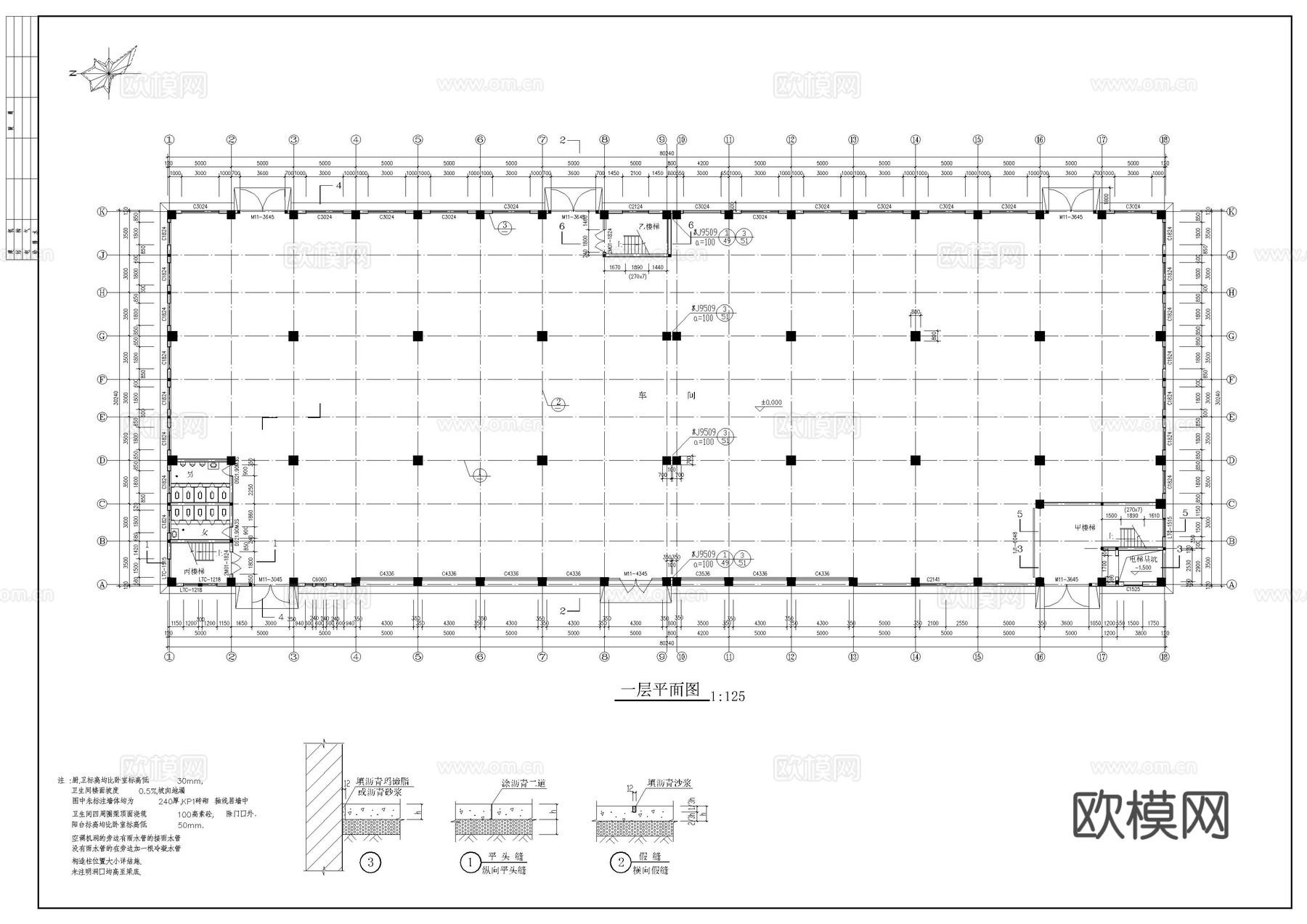电子厂建筑图cad施工图