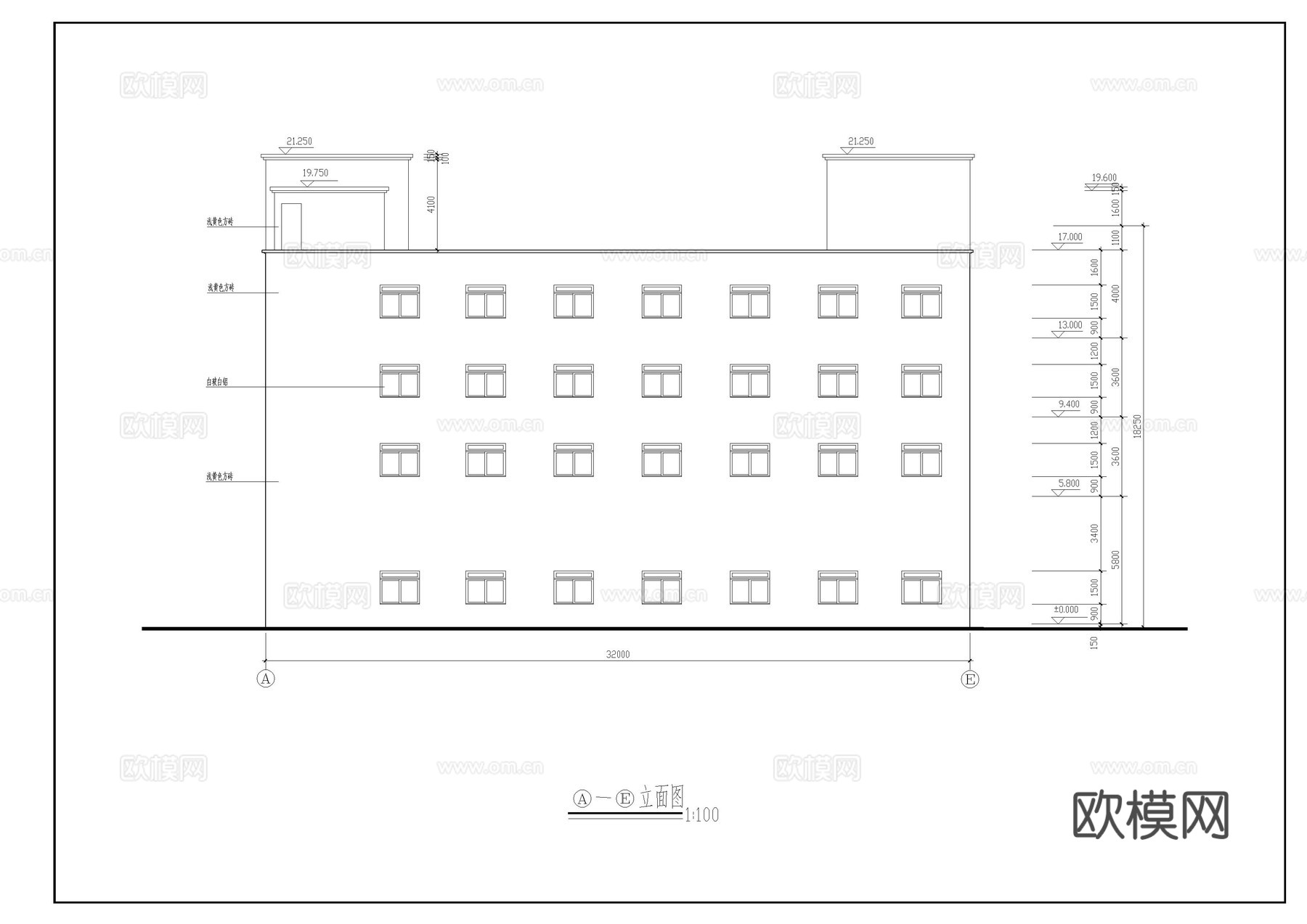 多层厂房建筑图cad施工图