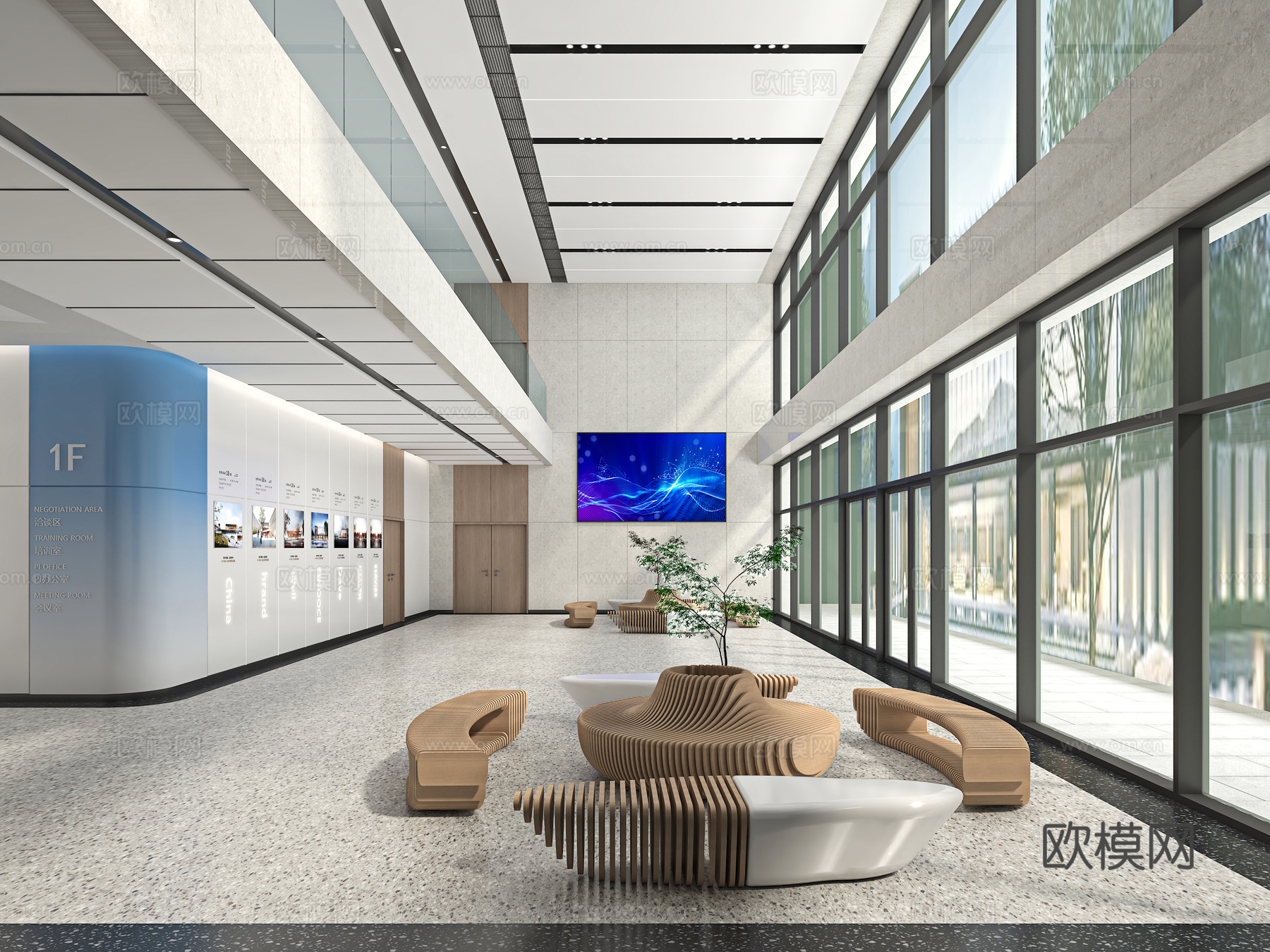 现代大厅3d模型