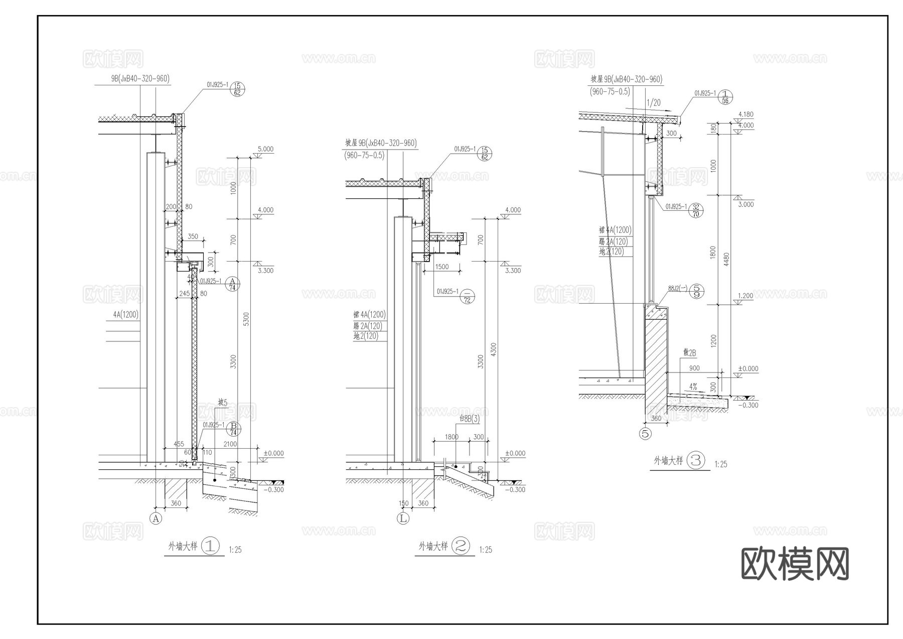 钢排架库房建筑图cad施工图