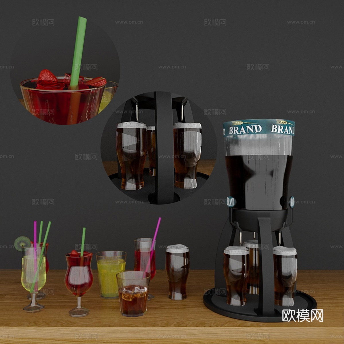 吧台套装3d模型