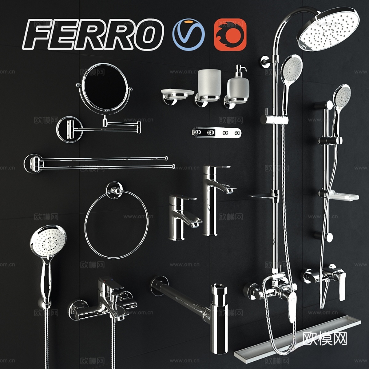 Ferro卫浴配件3d模型
