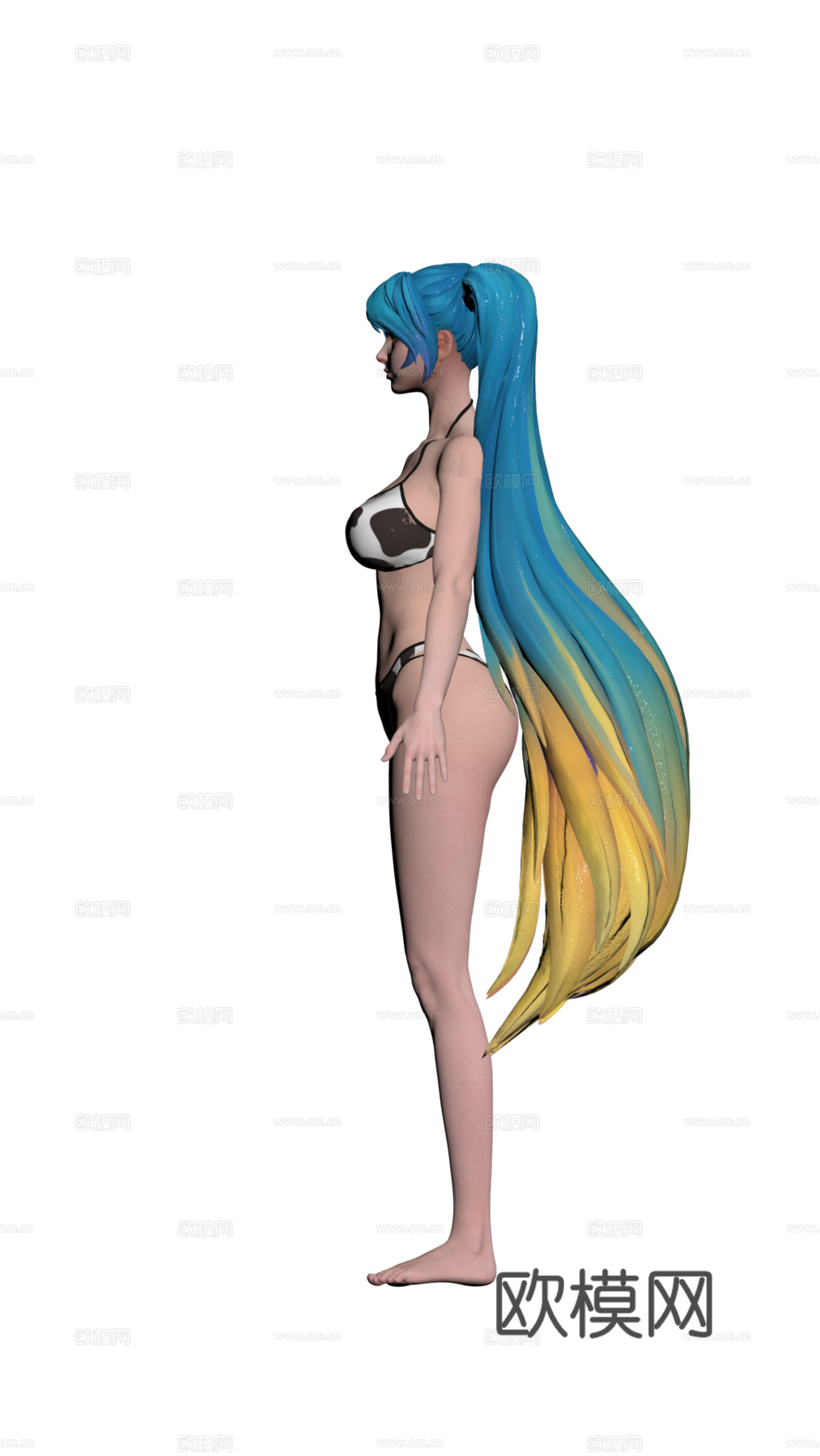 琴瑟仙女·娑娜，英雄联盟游戏辅助法师3d模型下载（渲染图4）