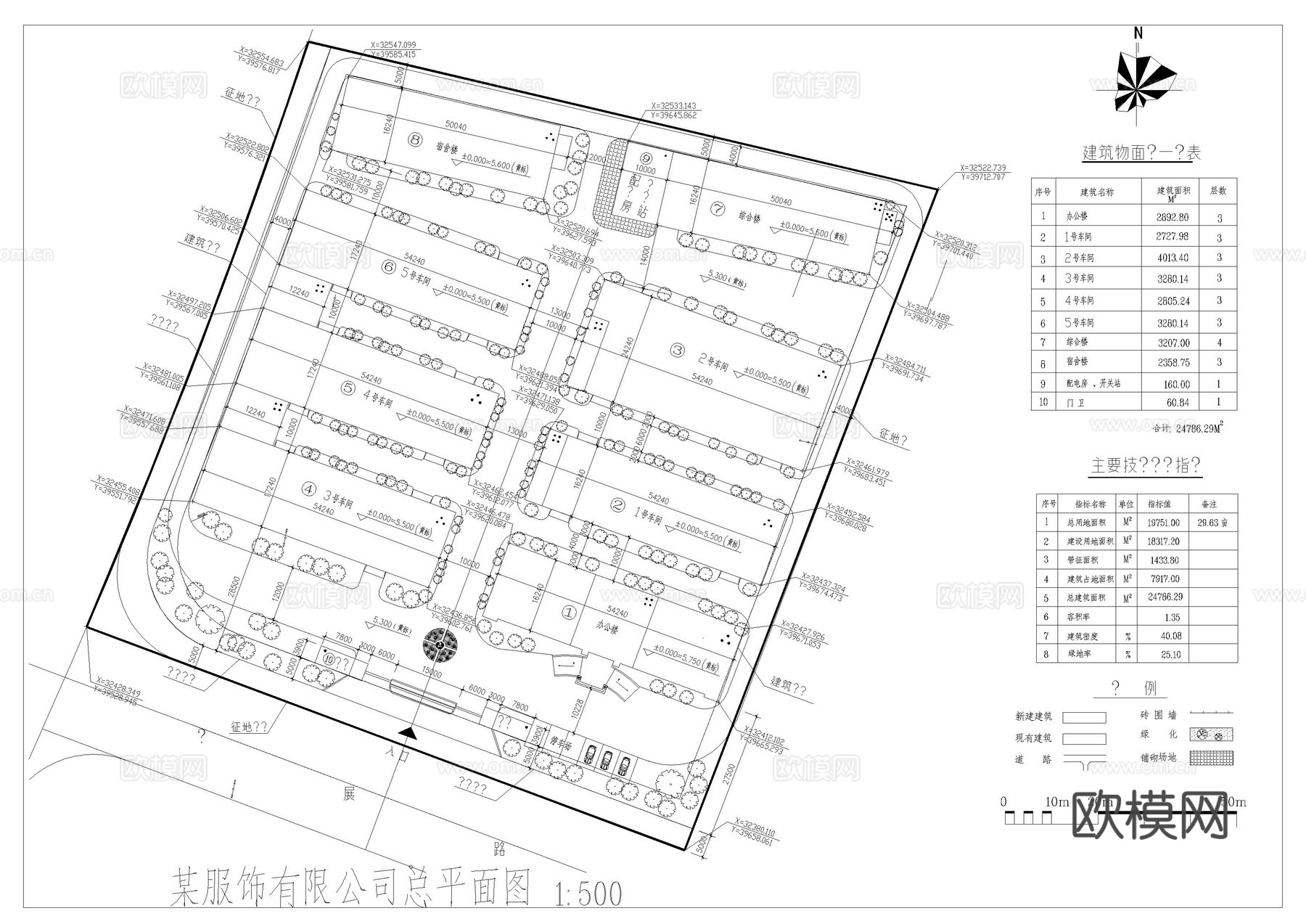 服装厂区规划图cad施工图