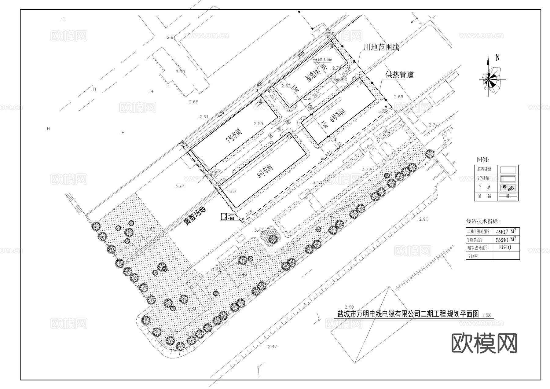 二层框架厂房设计图cad施工图