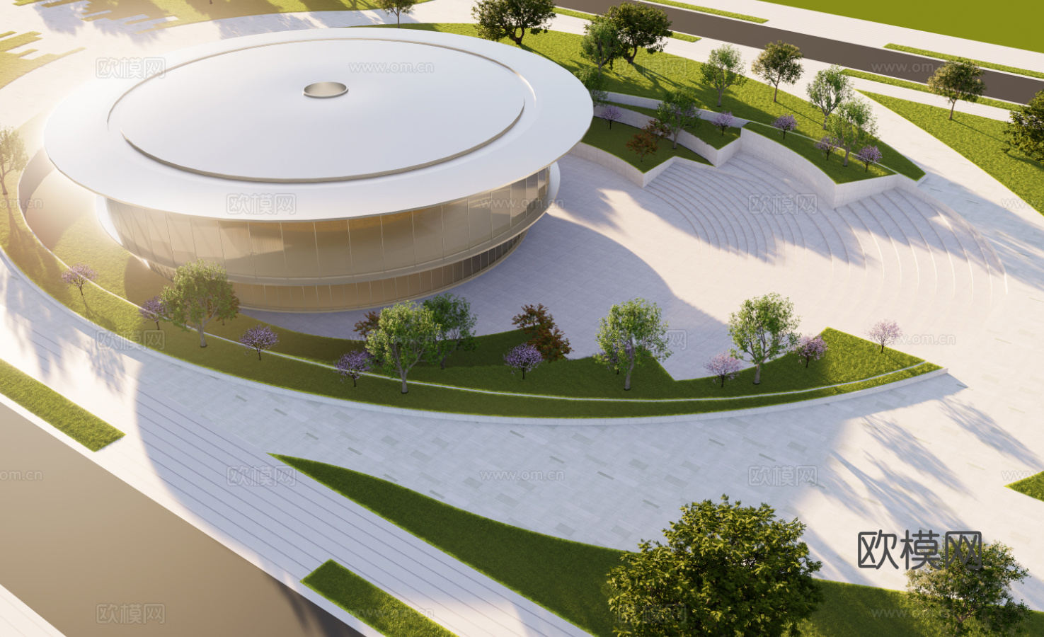 图书馆活动中心 景观小品建筑 文体建筑su模型