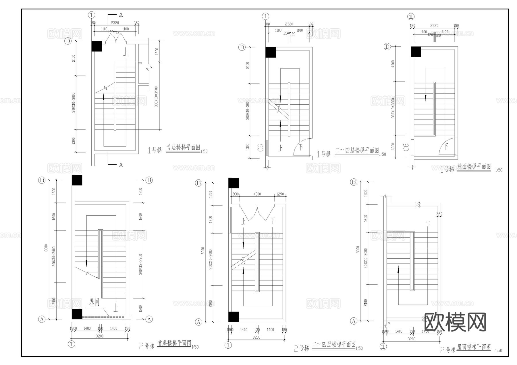 多层厂房建筑图cad施工图