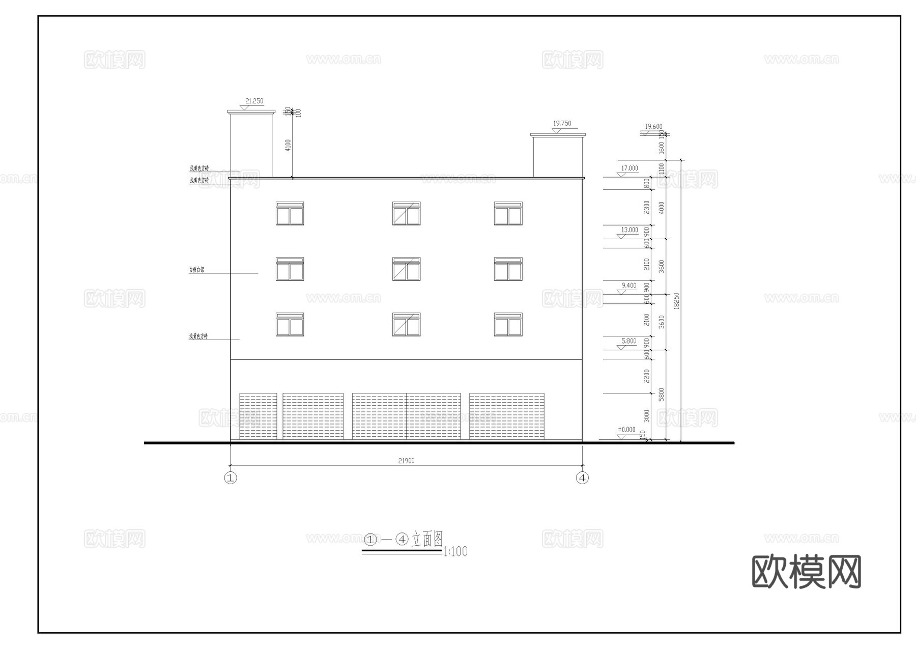 多层厂房建筑图cad施工图